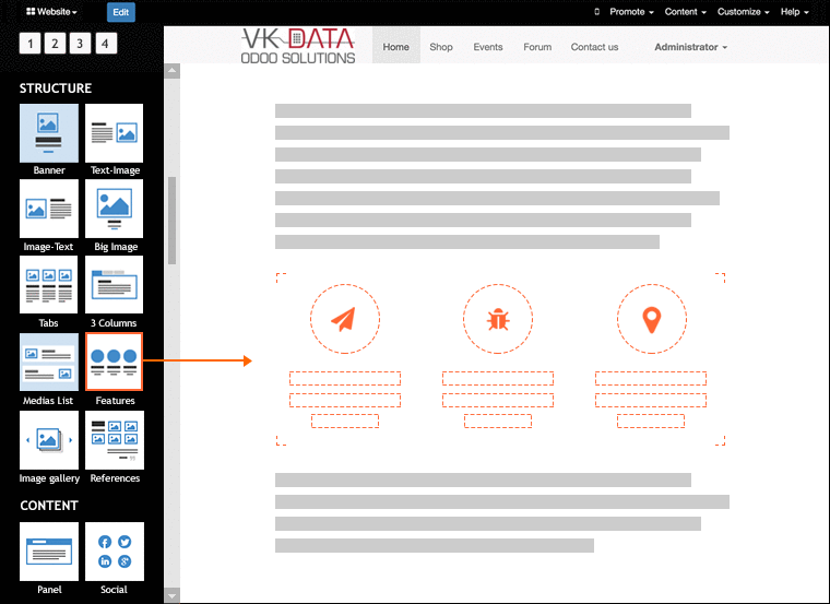 blog Odoo hjemmesider blog løsning. VK Data